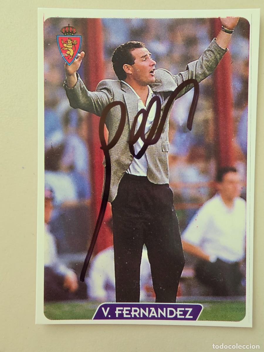 Fu&szlig;ball-Sticker: Cromo firmado de V&iacute;ctor Fern&aacute;ndez con aut&oacute;grafo, Real Zaragoza