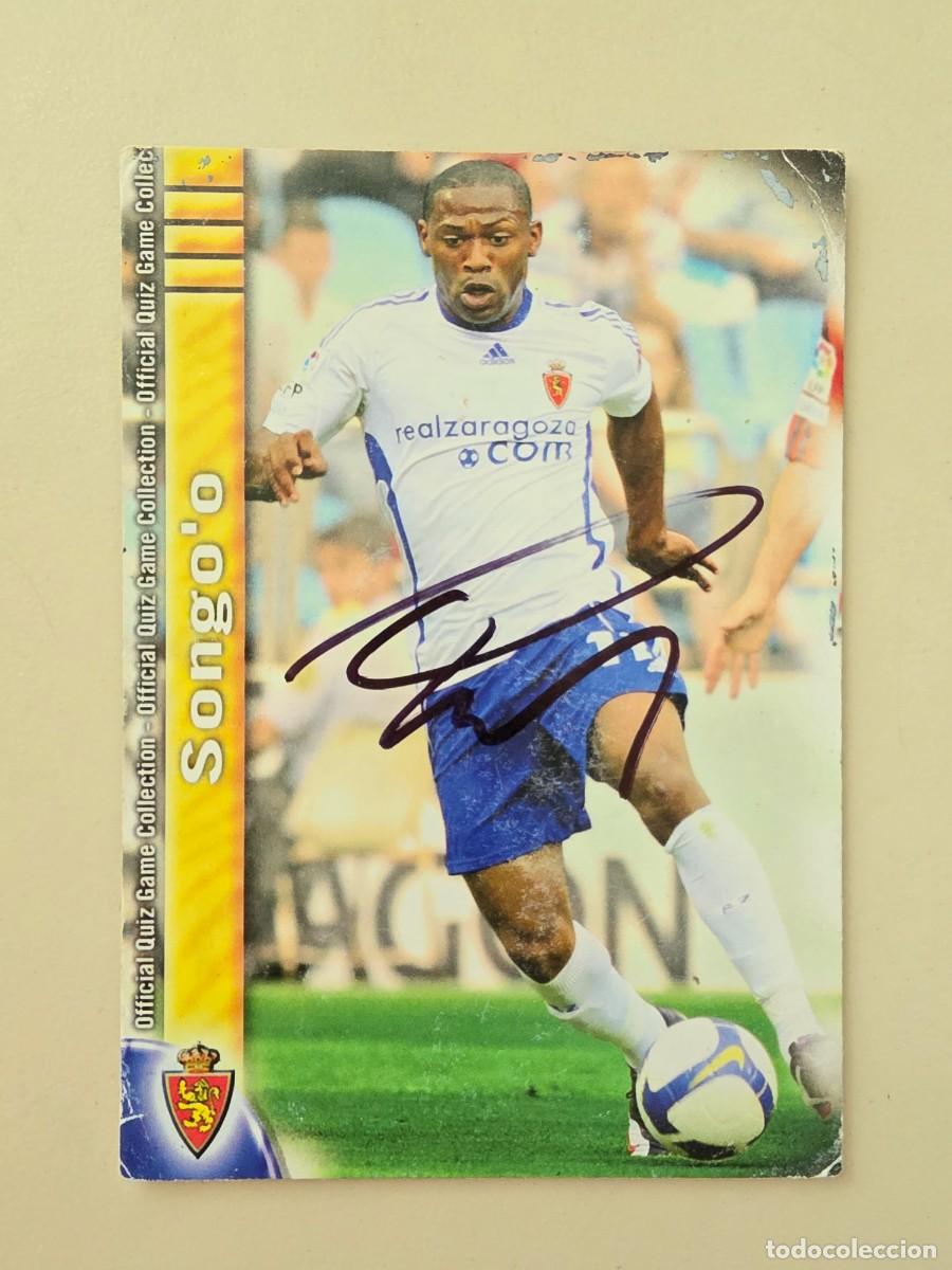 Football Stickers: Cromo firmado de Frank Songo'o con aut&oacute;grafo, Real Zaragoza