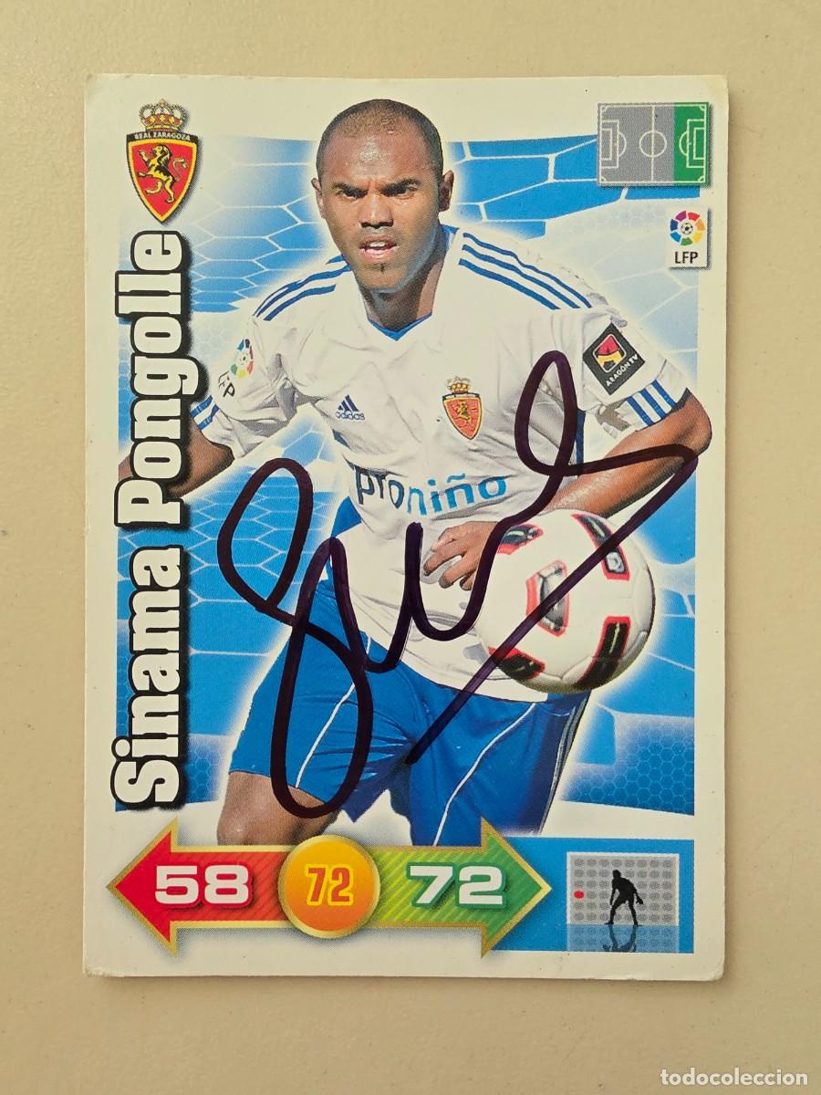 Football Stickers: Cromo firmado de Sinama Pongolle con aut&oacute;grafo, Real Zaragoza