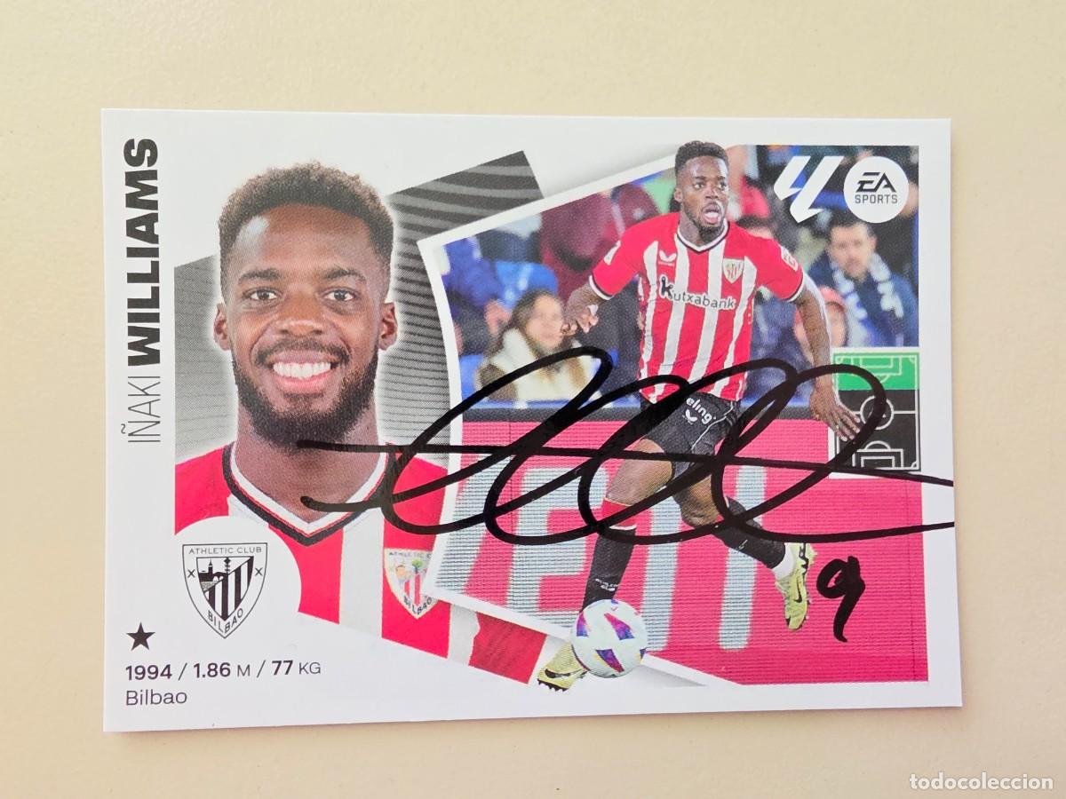 Fu&szlig;ball-Sticker: Cromo firmado de I&ntilde;aki Williams con aut&oacute;grafo, Athletic Club de Bilbao