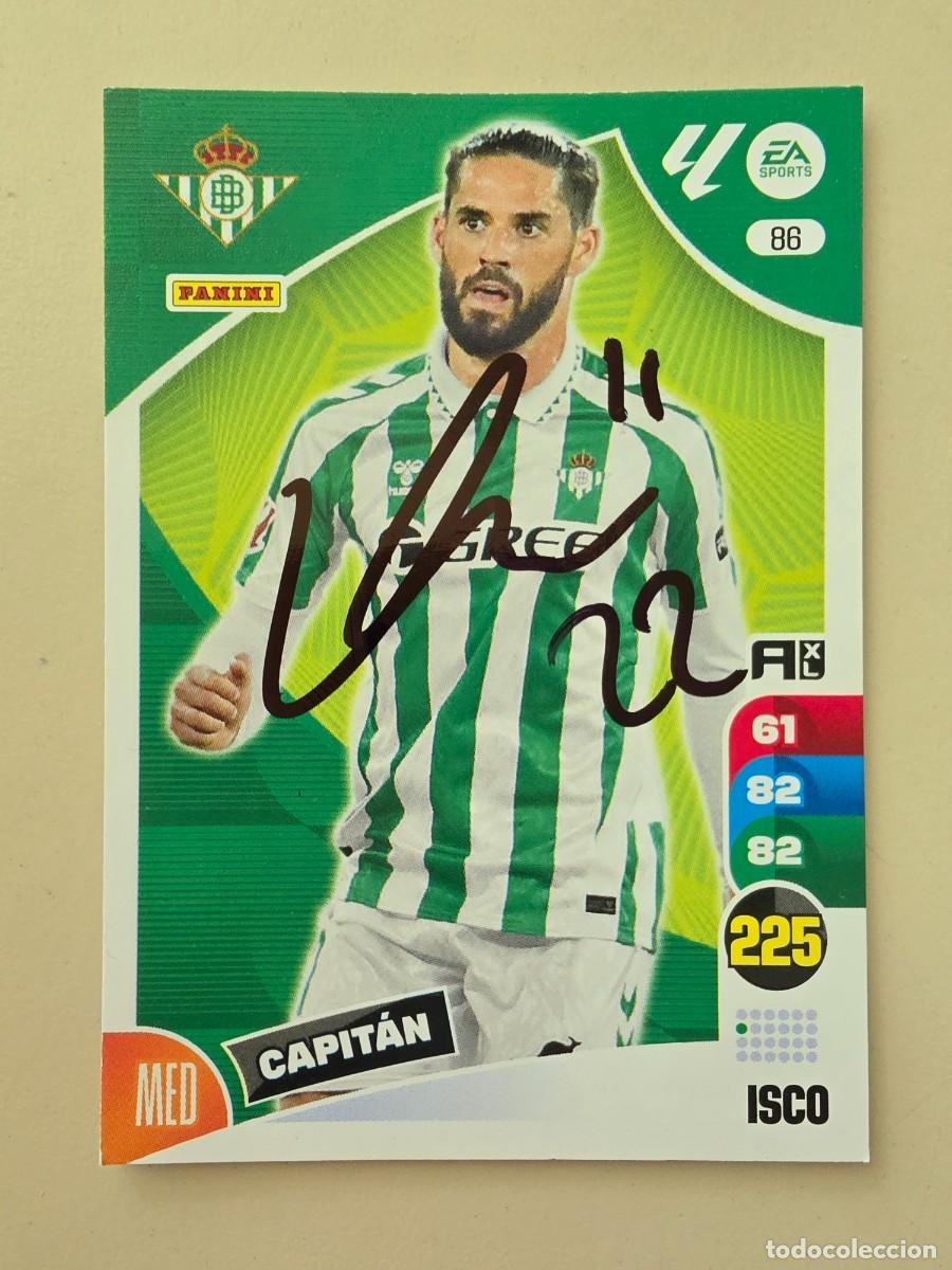 Cromos de F&uacute;tbol: Cromo firmado de Isco Alarc&oacute;n con aut&oacute;grafo, Real Betis