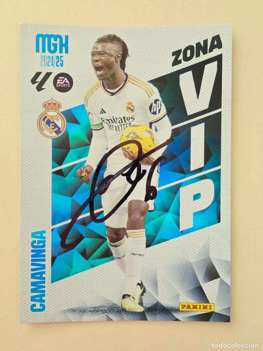 Football Stickers: Cromo firmado de Camavinga con aut&oacute;grafo, Real Madrid