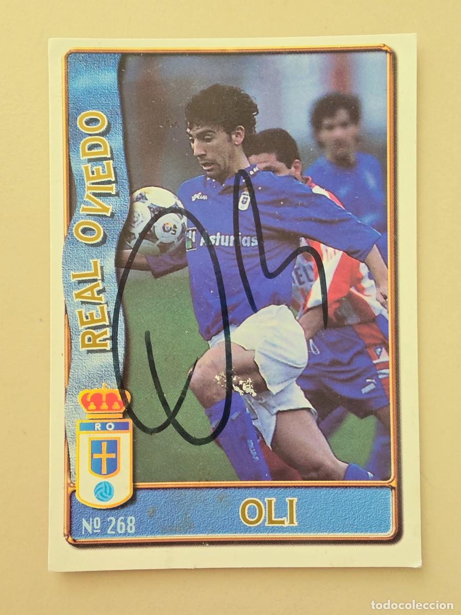 Football Stickers: Cromo firmado de Oli con aut&oacute;grafo, Real Oviedo