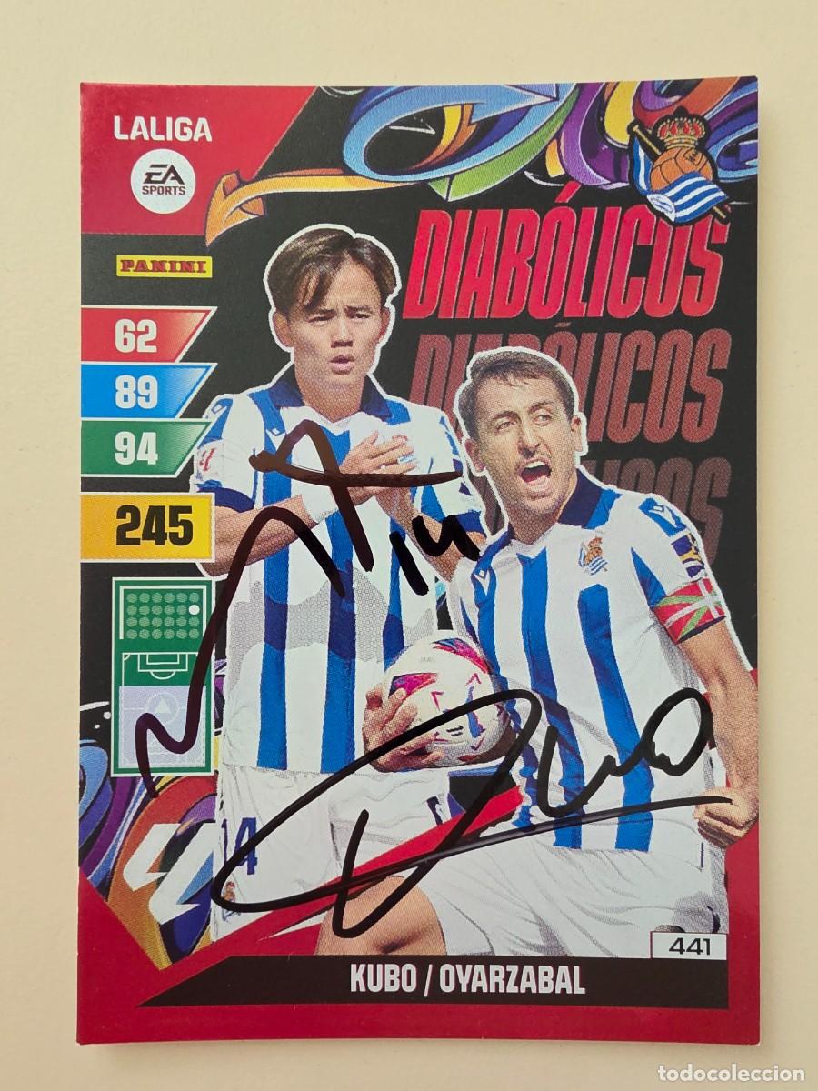 Football Stickers: Cromo firmado de Take Kubo y Oyarzabal con aut&oacute;grafos, Real Sociedad