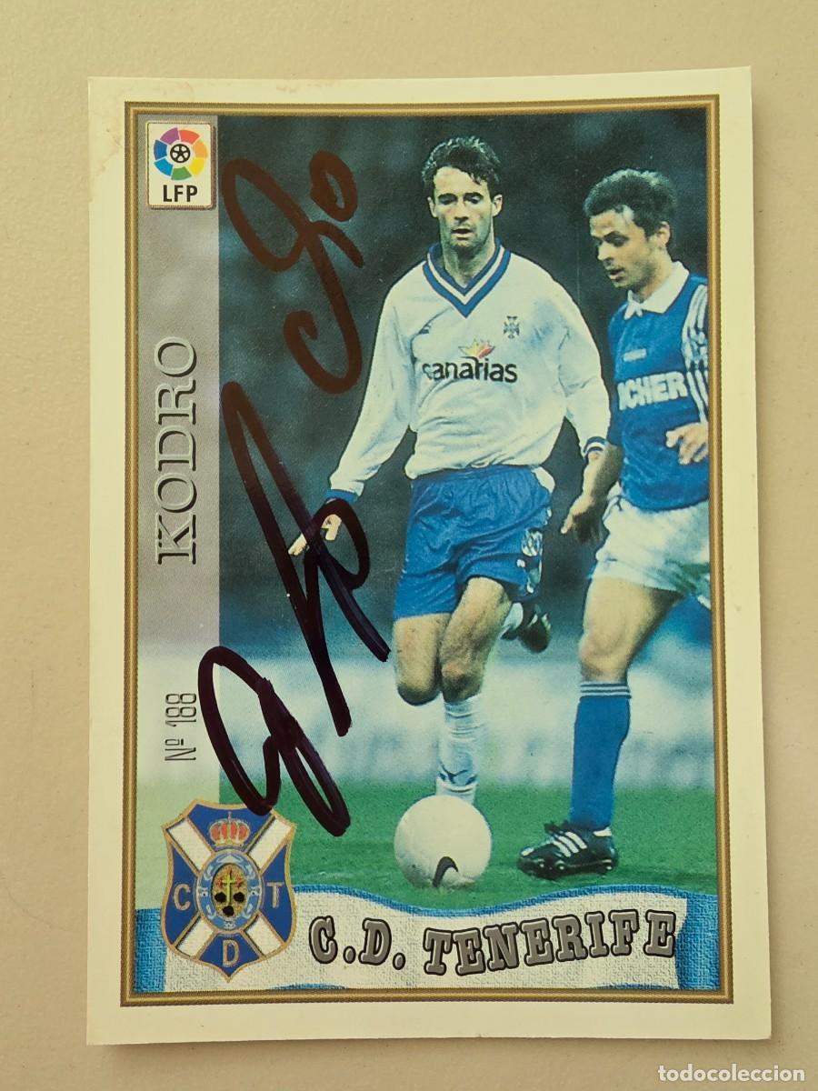 Football Stickers: Cromo firmado de Meho Kodro con aut&oacute;grafo, CD Tenerife