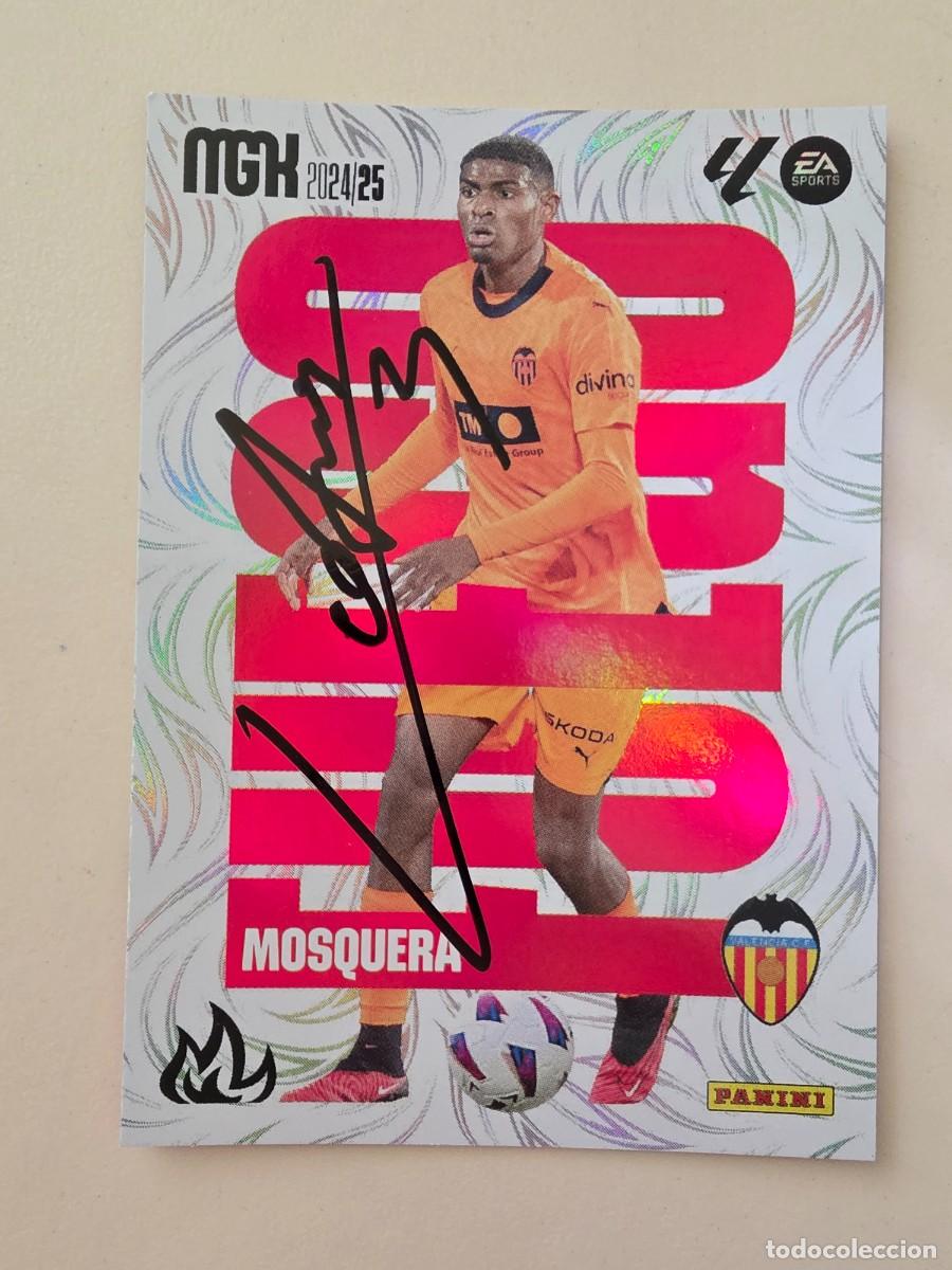Cromos de F&uacute;tbol: Cromo firmado de Cristhian Mosquera con aut&oacute;grafo, Valencia CF