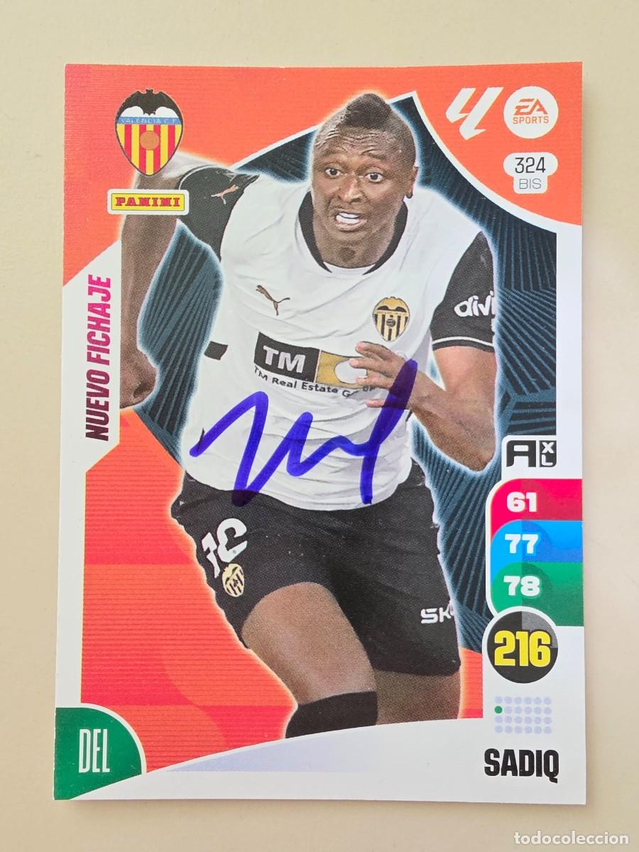 Football Stickers: Cromo firmado de Sadiq con aut&oacute;grafo, Valencia CF