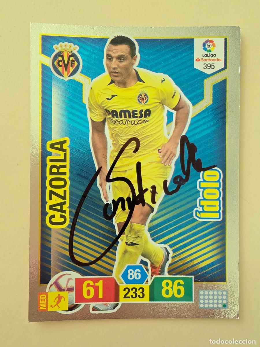 Football Stickers: Cromo firmado de Santi Cazorla con aut&oacute;grafo, Real Oviedo, Villarreal CF