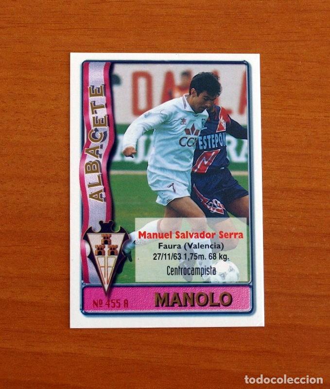 Cromos de F&uacute;tbol: Albacete-N&ordm; 455 A Manolo-Espinola -2&ordf; Divisi&oacute;n-Mundicromo Las Fichas de la Liga 1996-1997-96-97