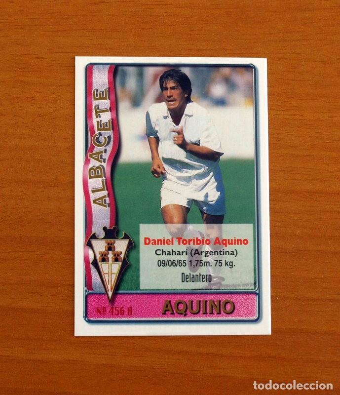 Fu&szlig;ball-Sticker: Albacete-N&ordm; 456 A Aquino-Menendez -2&ordf; Divisi&oacute;n-Mundicromo Las Fichas de la Liga 1996-1997-96-97