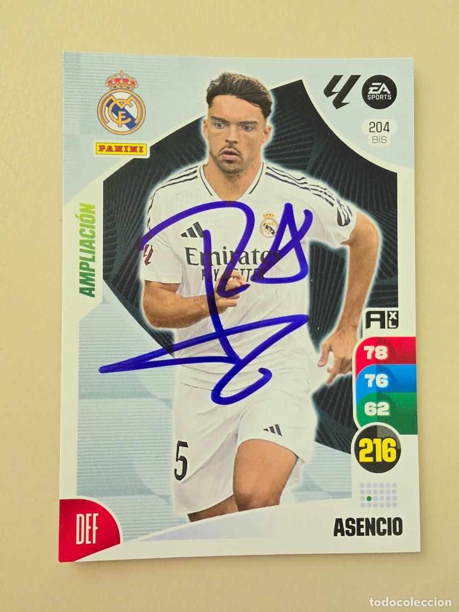 Cromos de F&uacute;tbol: Cromo firmado de Ra&uacute;l Asencio con aut&oacute;grafo, Real Madrid