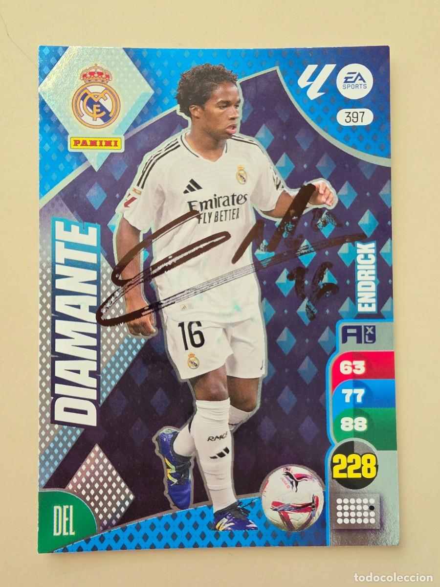 Cromos de F&uacute;tbol: Cromo firmado de Endrick con aut&oacute;grafo, Real Madrid, Lyon