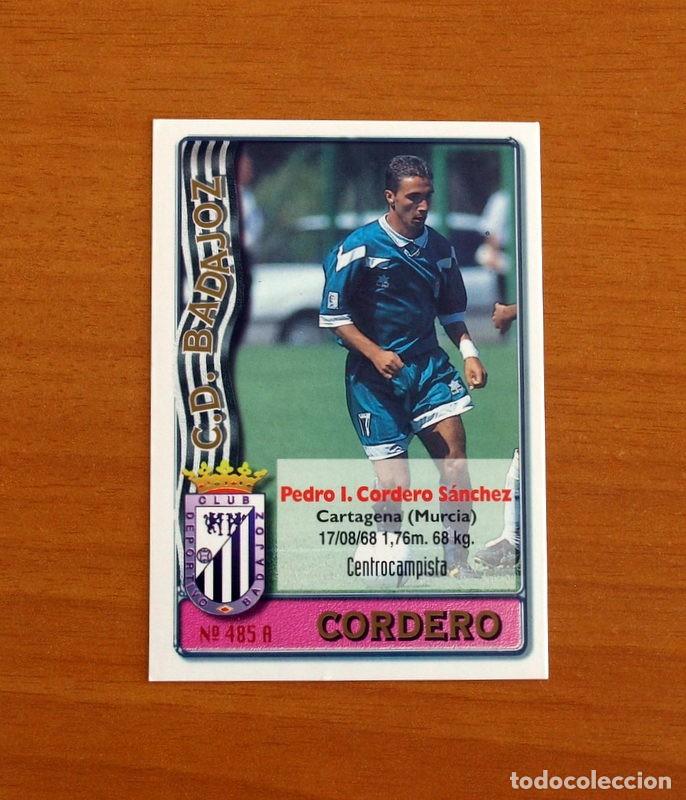 Cromos de F&uacute;tbol: Badajoz-N&ordm; 485 A-B Cordero-Aurelio -2&ordf; Divisi&oacute;n-Mundicromo Las Fichas de la Liga 1996-1997-96-97