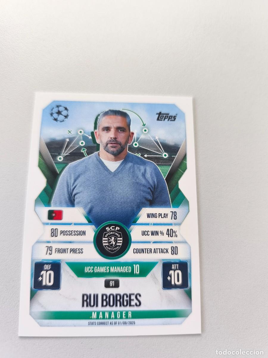 Figurine di Calcio: TOPPS MATCH ATTAX 2025 2026 25 26 RUI BORGES MANAGER SPORTING 91 H1