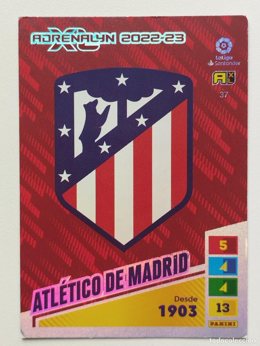 Cromos de F&uacute;tbol: CROMO CARD ADRENALYN XL 2022 2023 PANINI 22 23 37 ESCUDO ATLETICO DE MADRID