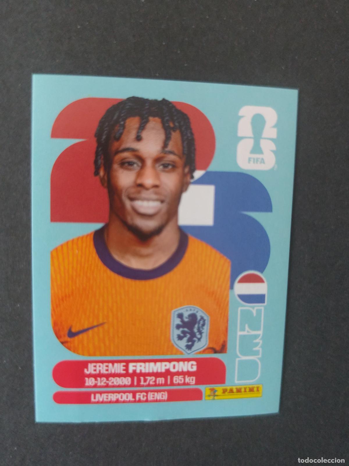 Cartes &agrave; collectionner de Football: NED8 JEREMIE FRIMPONG 8 PA&Iacute;SES BAJOS HOLANDA MUNDIAL FIFA WORLD CUP 2026 STICKER PANINI SIN PEGAR