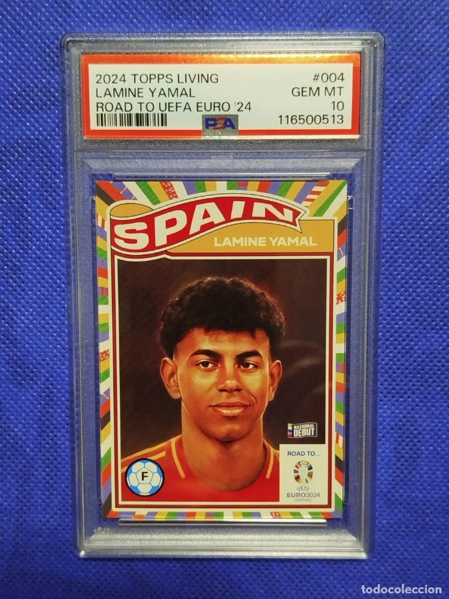 Cromos de Futebol: PSA 10 #004 #4 LAMINE YAMAL RC 23 24 TOPPS LIVING SET NATIONAL DEBUT 1/6501