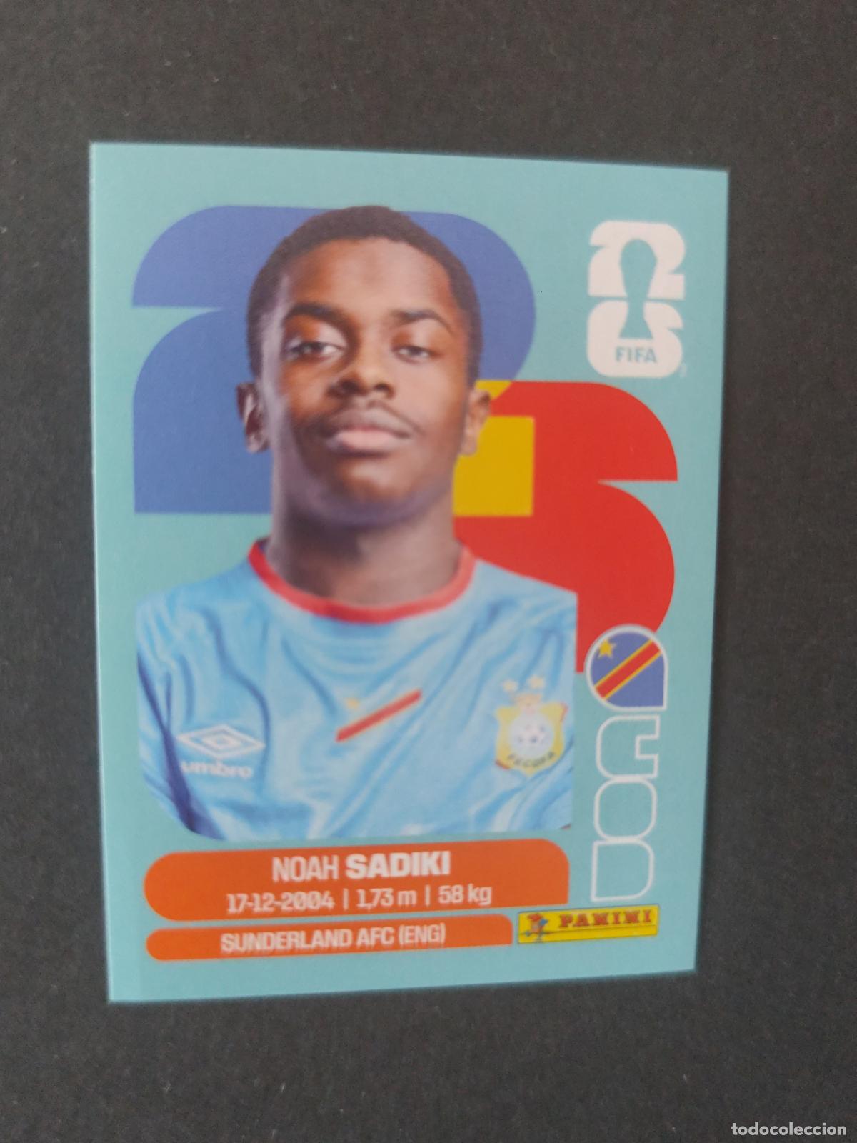 Cartes &agrave; collectionner de Football: COD12 NOAH SADIKI 12 CONGO MUNDIAL FIFA WORLD CUP 2026 STICKER PANINI SIN PEGAR