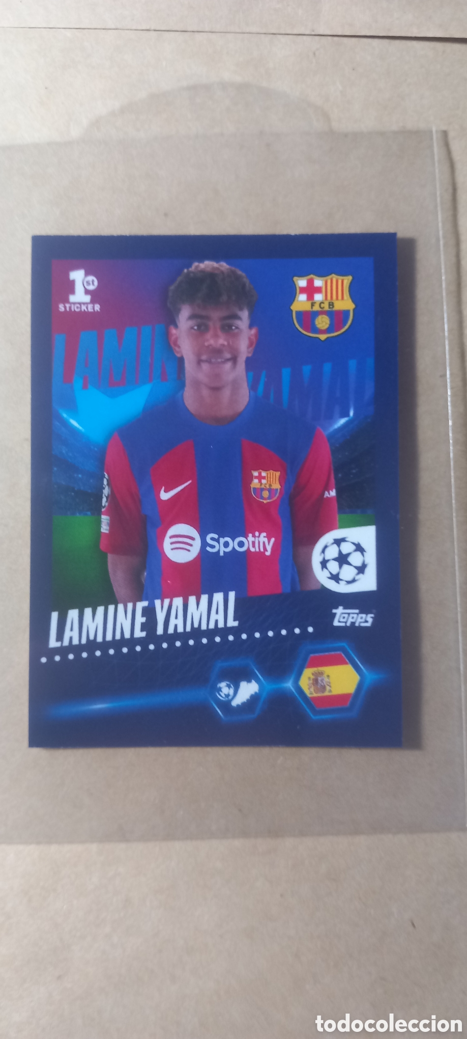 Cromos de F&uacute;tbol: Lamine Yamal ROOKIE TOPPS 1ST STICKER 2023 2024 UCL