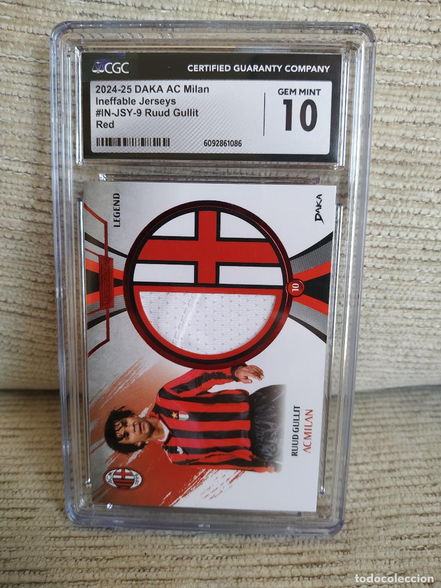 Cromos de F&uacute;tbol: Ruud Gullit. AC Mil&aacute;n. Patch. Daka. 28/35 Graded CGC 10.