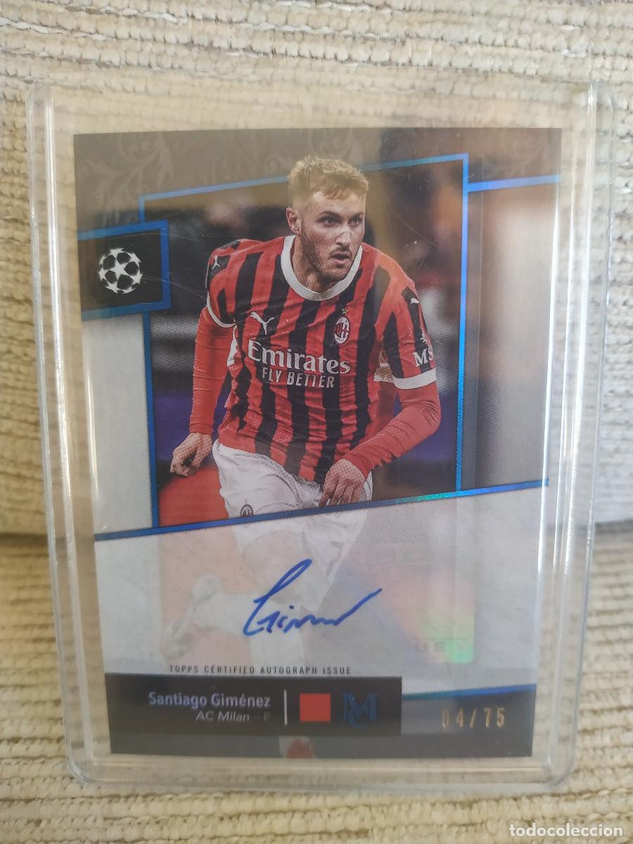 Fu&szlig;ball-Sticker: Santiago Gim&eacute;nez. Mil&aacute;n. Auto Card. Topps Museum. 04/75