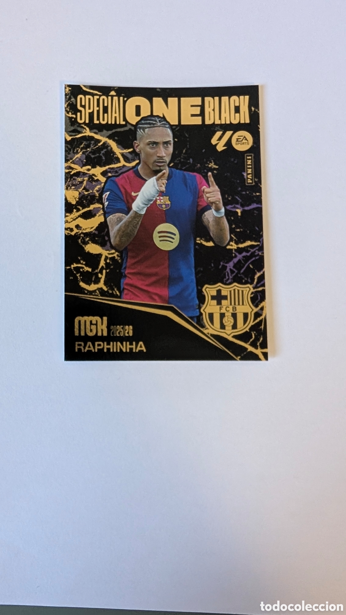Cromos de F&uacute;tbol: RAPHINHA BARCELONA SPECIAL ONE BLACK MEGACRACKS LIGA 2025/2026 25 26 PANINI