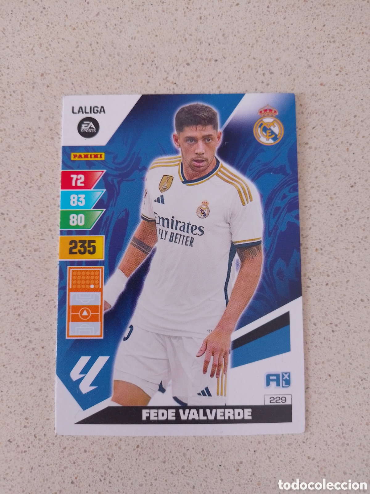 Cromos de F&uacute;tbol: CARTA 229 FEDE VALVERDE REAL MADRID. ADRENALYN XL 23/24.