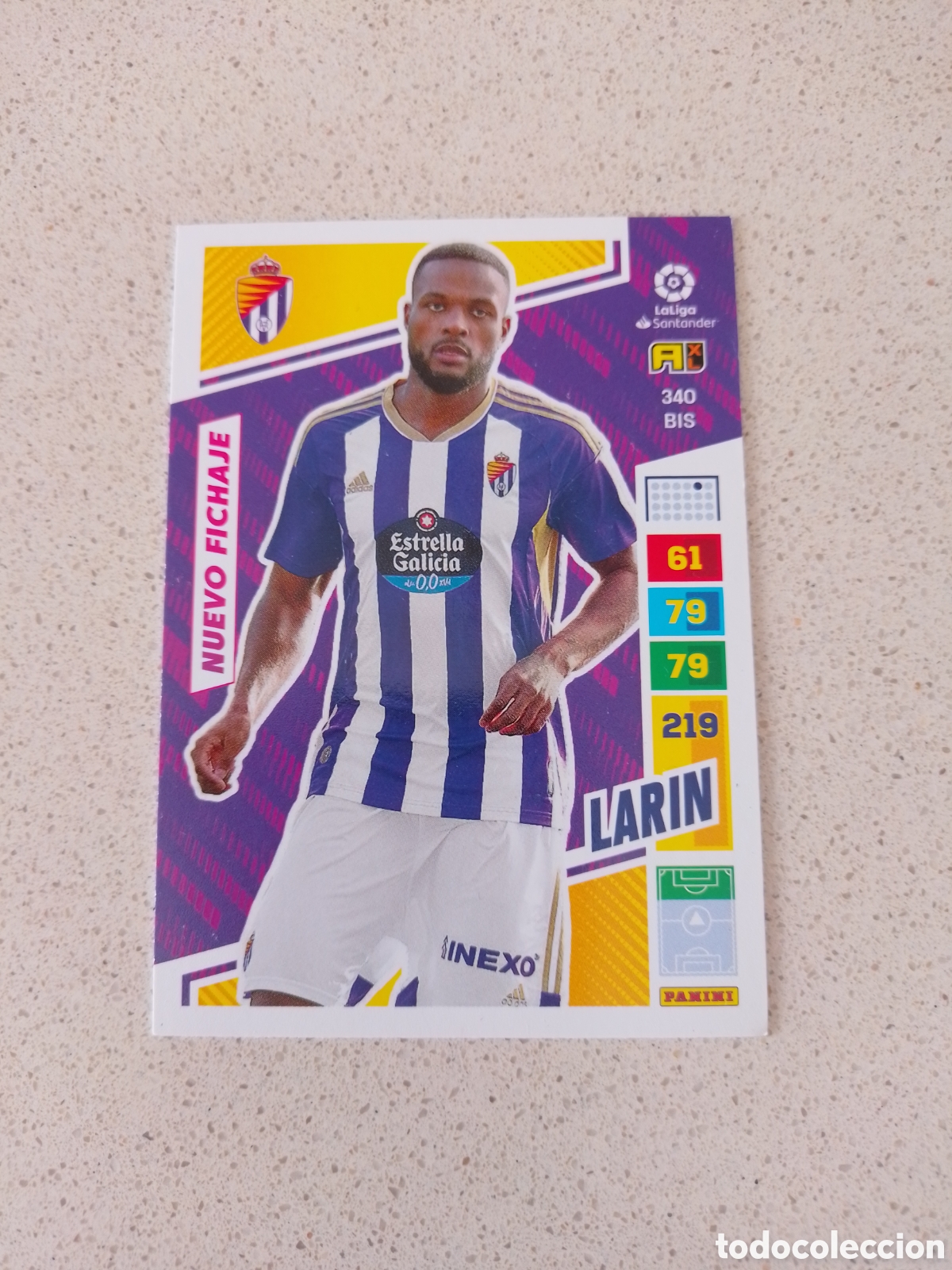 Cromos de F&uacute;tbol: CARTA 340 BIS NUEVO FICHAJE LARIN VALLADOLID. ADRENALYN XL 22/23.