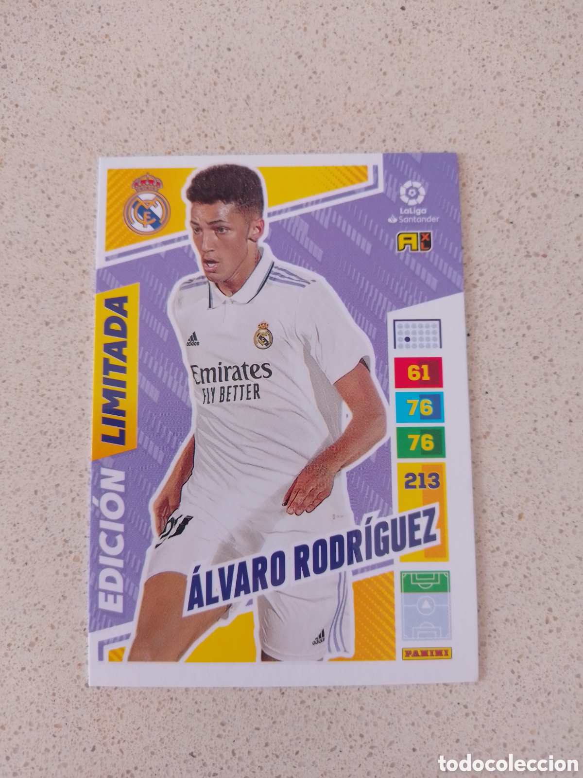 Cromos de F&uacute;tbol: CARTA EDICI&Oacute;N LIMITADA &Aacute;LVARO RODR&Iacute;GUEZ REAL MADRID. ADRENALYN XL 22/23.