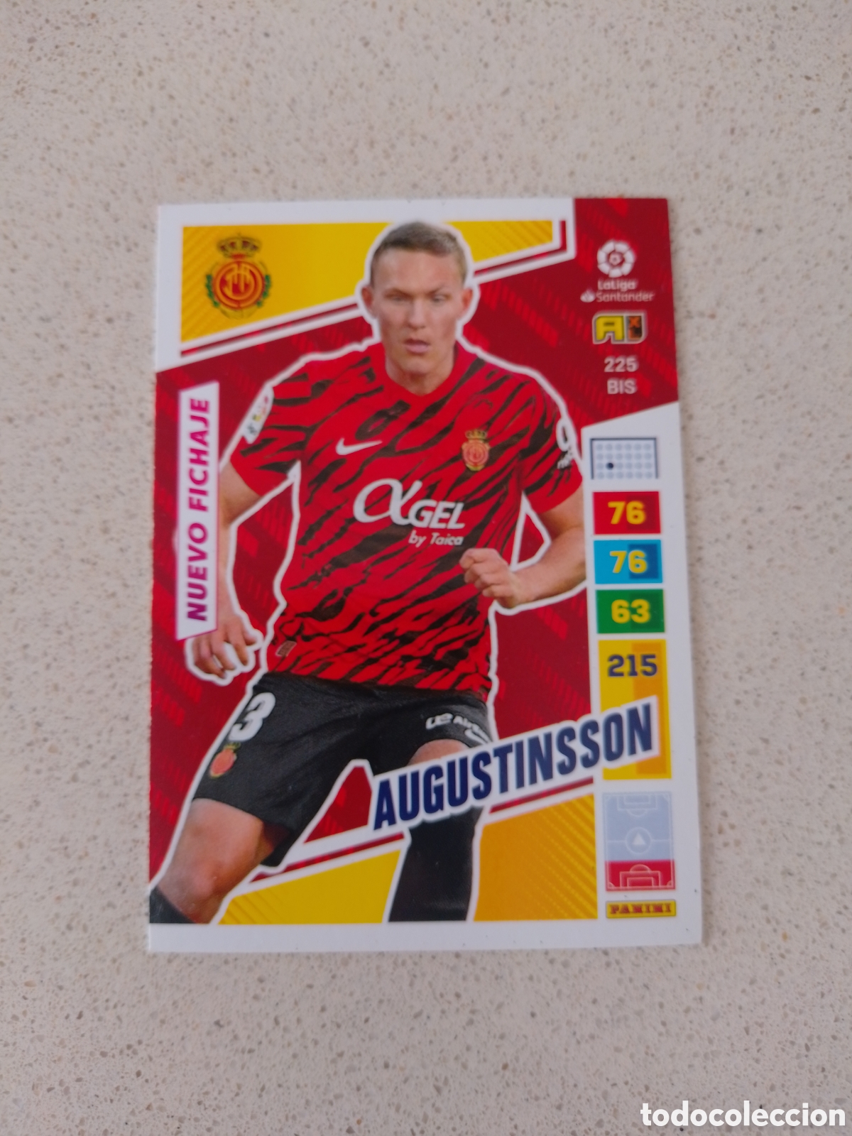 Cromos de F&uacute;tbol: CARTA 225 BIS NUEVO FICHAJE AUGUSTINSSON MALLORCA. ADRENALYN XL 22/23.