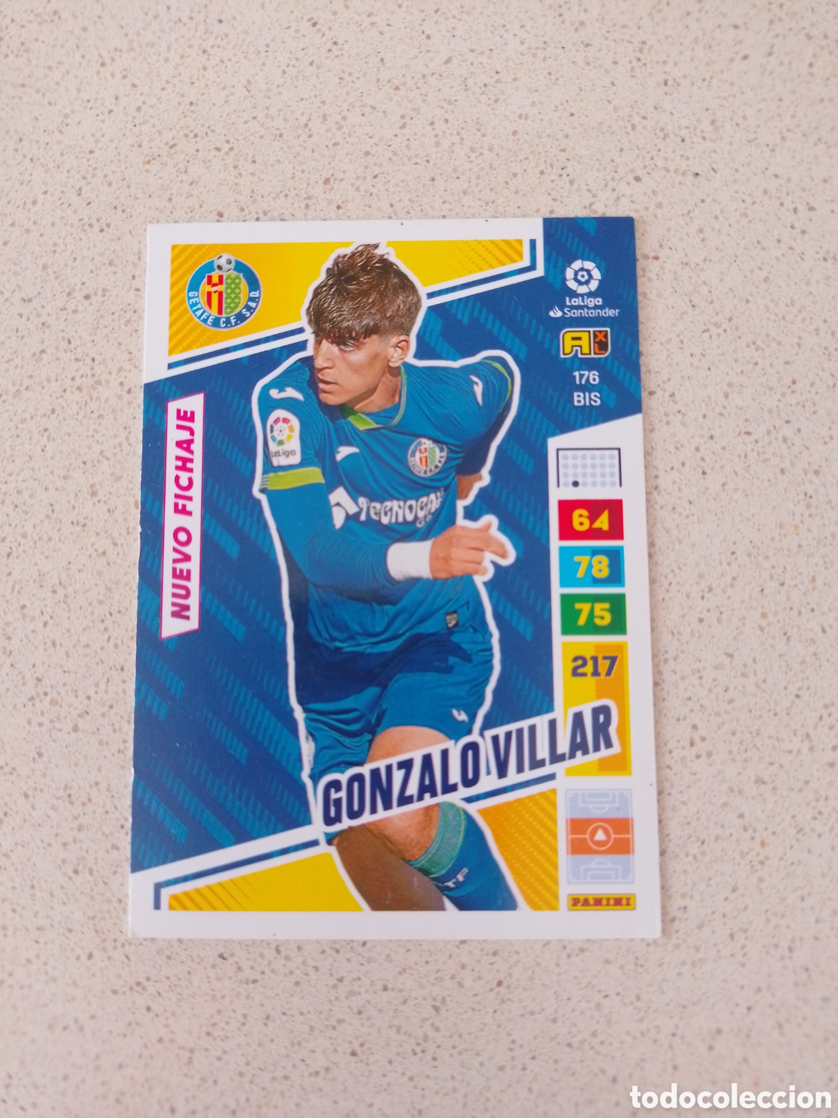 Cromos de F&uacute;tbol: CARTA 176 BIS NUEVO FICHAJE GONZALO VILLAR GETAFE. ADRENALYN XL 22/23.