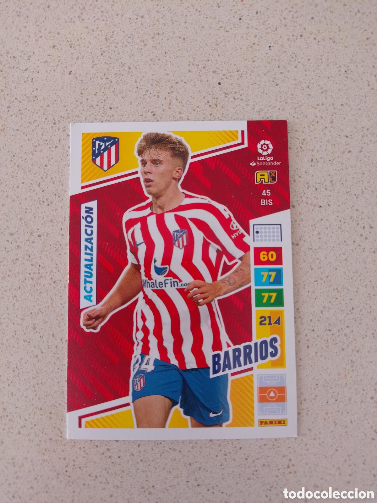 Cromos de F&uacute;tbol: CARTA 45 BIS BARRIOS ATLETICO DE MADRID. ADRENALYN XL 22/23.