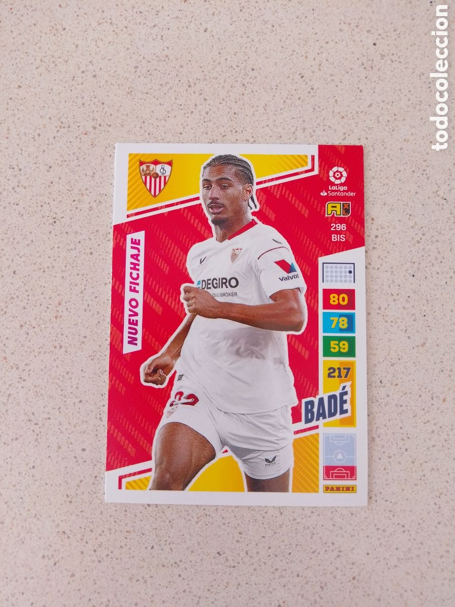 Cromos de F&uacute;tbol: CARTA 296 BIS NUEVO FICHAJE BAD&Eacute; SEVILLA. ADRENALYN XL 22/23.