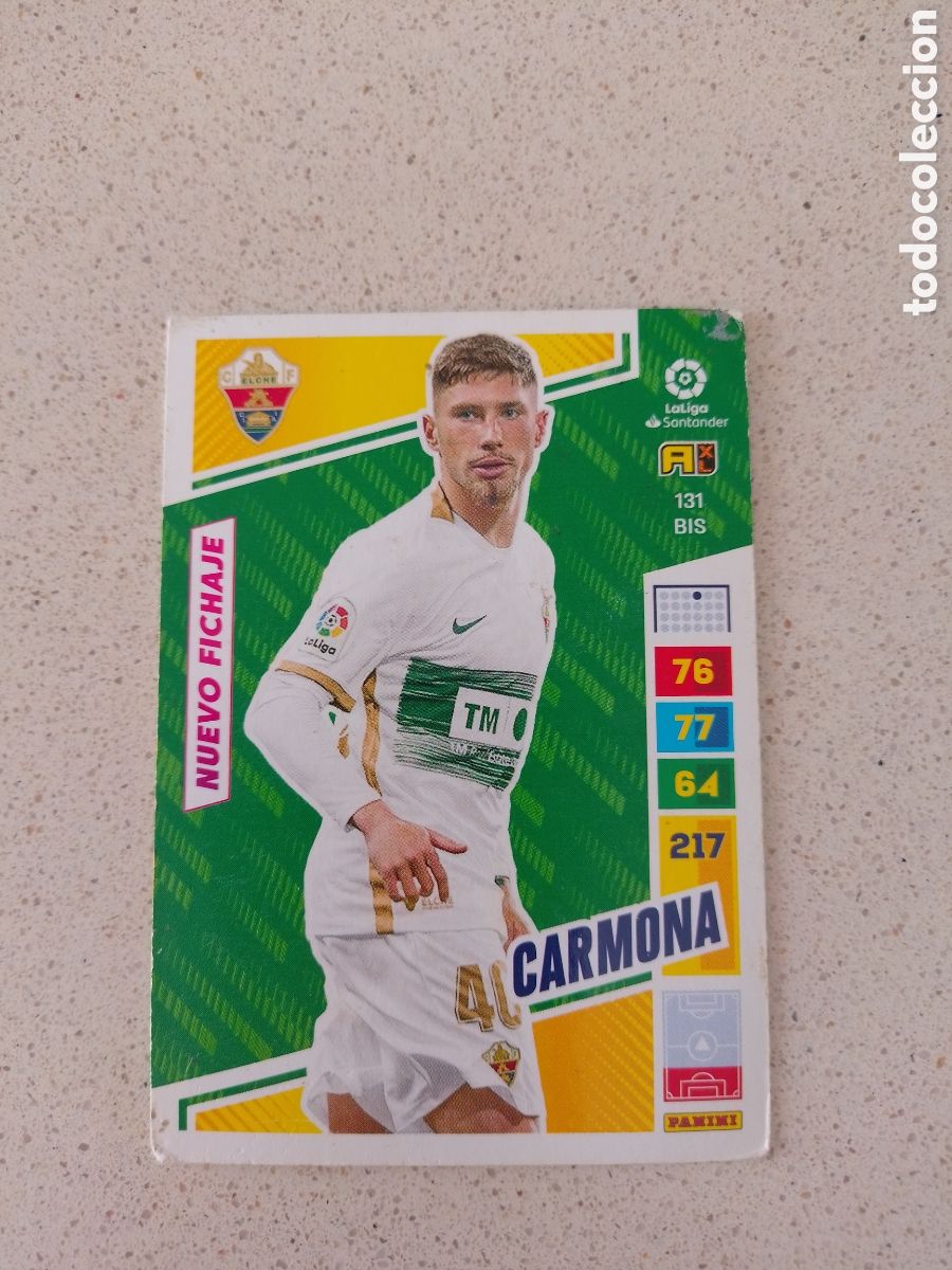 Cromos de F&uacute;tbol: CARTA 131 BIS NUEVO FICHAJE CARMONA ELCHE. ADRENALYN XL 22/23.