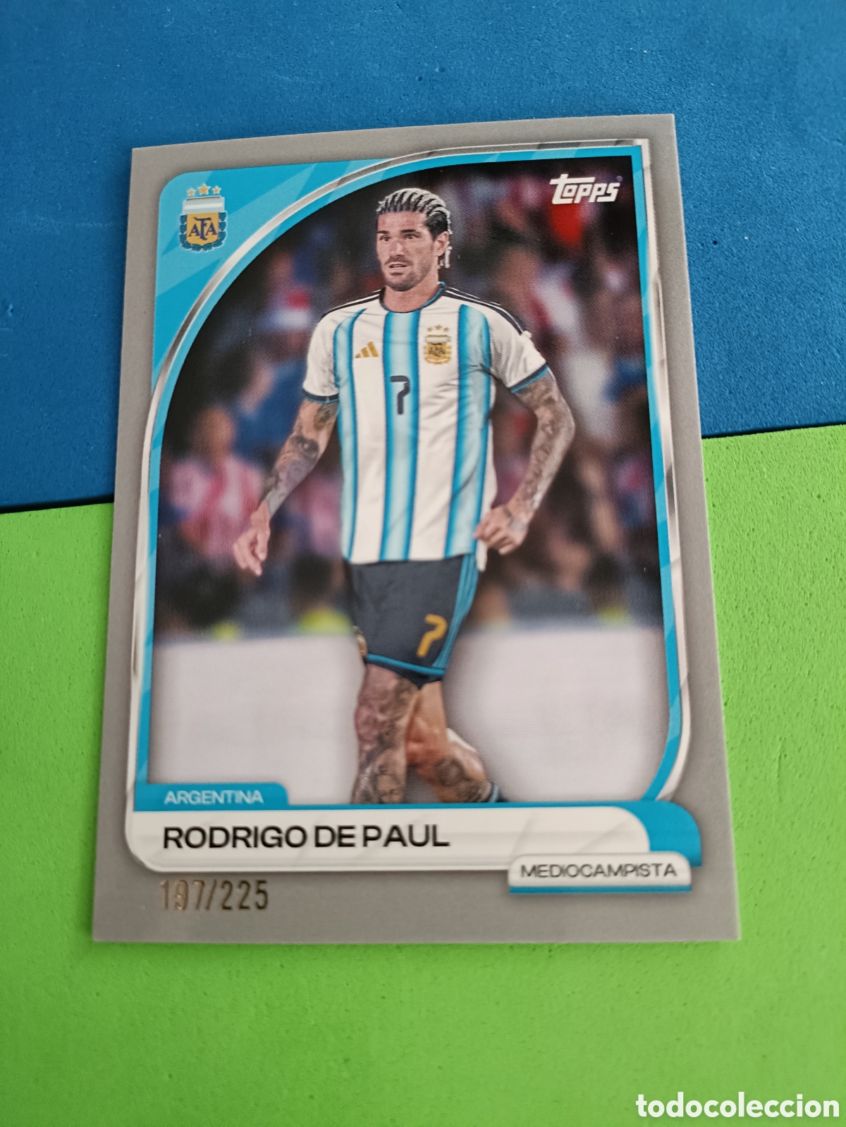 Cromos de F&uacute;tbol: TOPPS Argentina Collector Tin 25 26 2025 2026 - 8 Rodrigo de Paul numerada 197/225