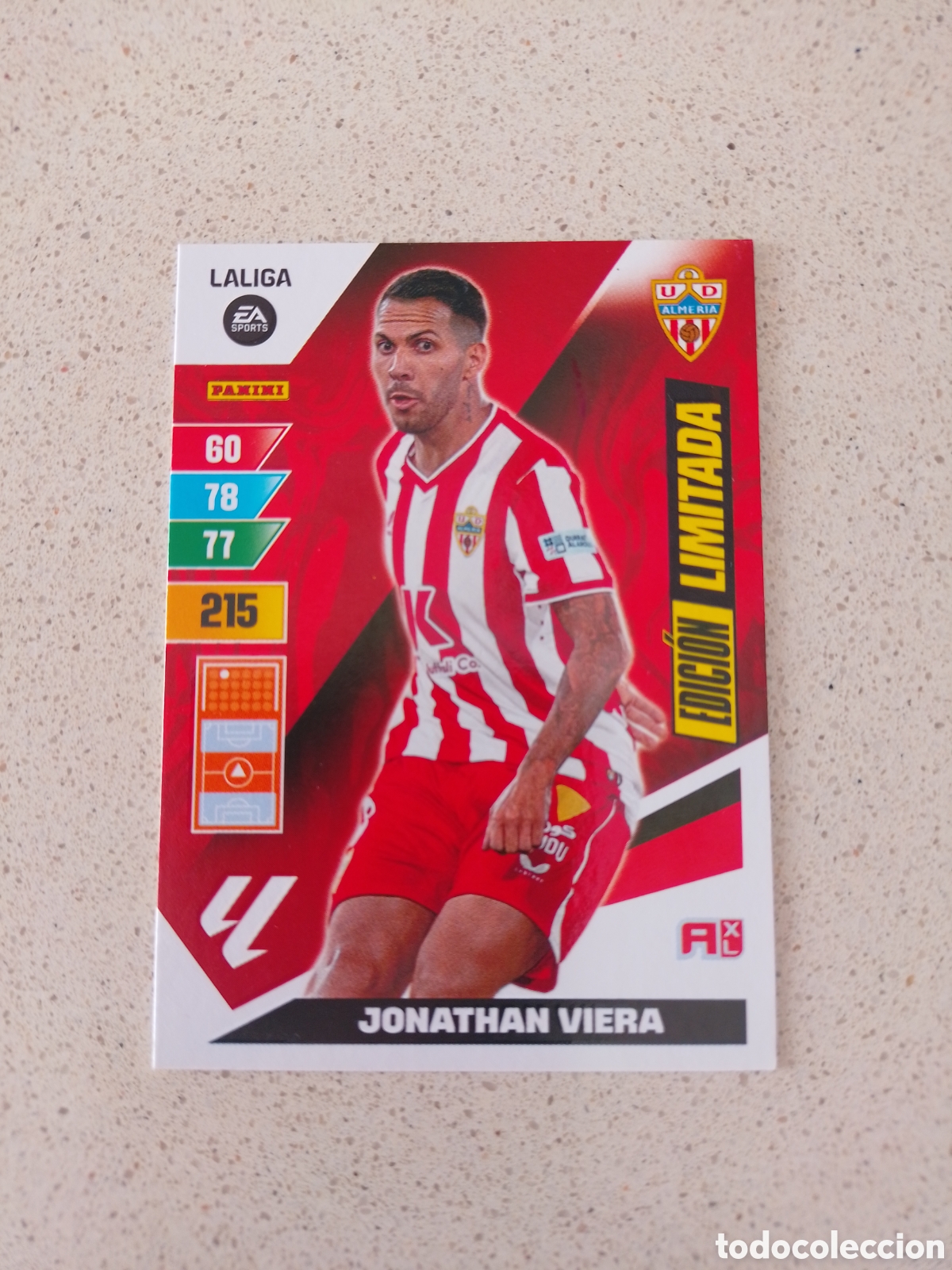 Cromos de F&uacute;tbol: CARTA EDICI&Oacute;N LIMITADA JONATHAN VIERA ALMERIA. ADRENALYN XL 23/24.