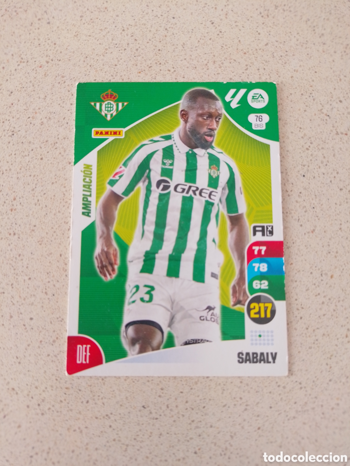 Cromos de F&uacute;tbol: CARTA 76 BIS AMPLIACI&Oacute;N SABALY BETIS. ADRENALYN XL 24/25.