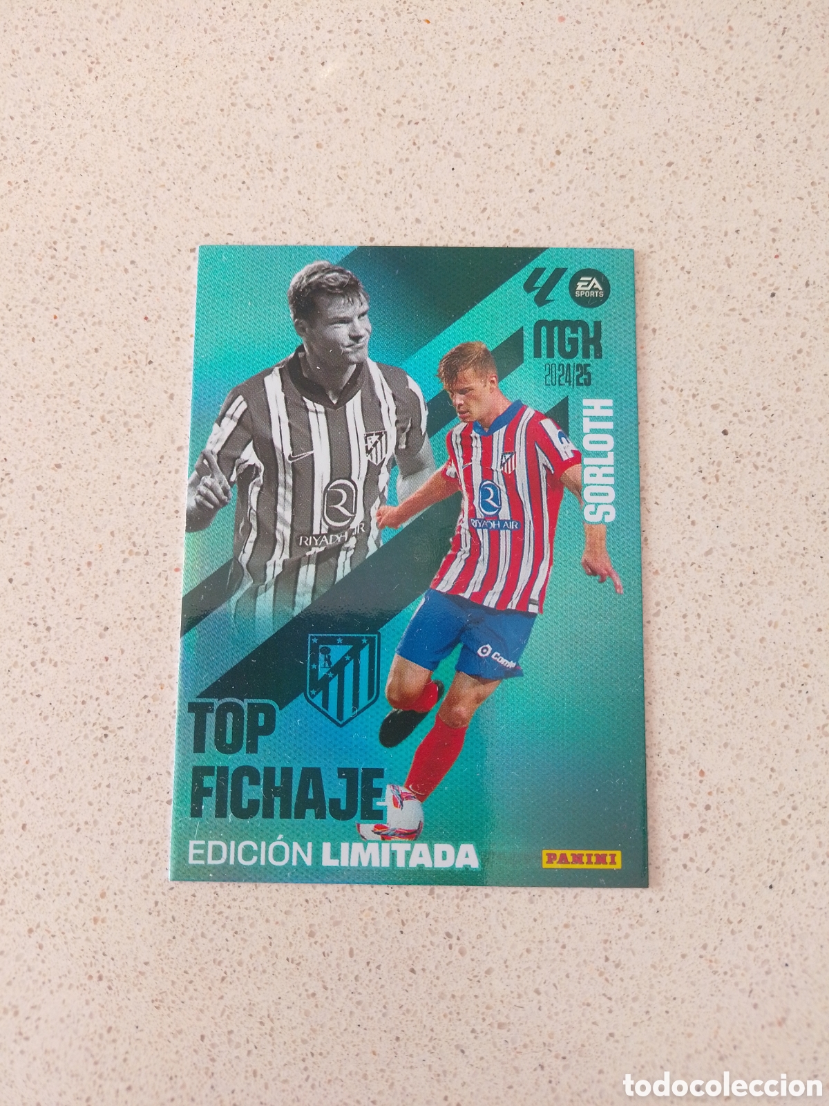 Cromos de Futebol: CARTA TOP FICHAJE EDICI&Oacute;N LIMITADA SORLOTH ATLETICO DE MADRID. MEGACRACKS 24/25.