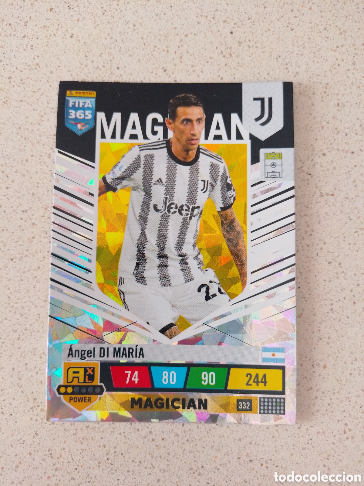 Cromos de F&uacute;tbol: CARTA 332 MAGICIAN DI MAR&Iacute;A JUVENTUS. FIFA 356 ADRENALYN XL 22/23.