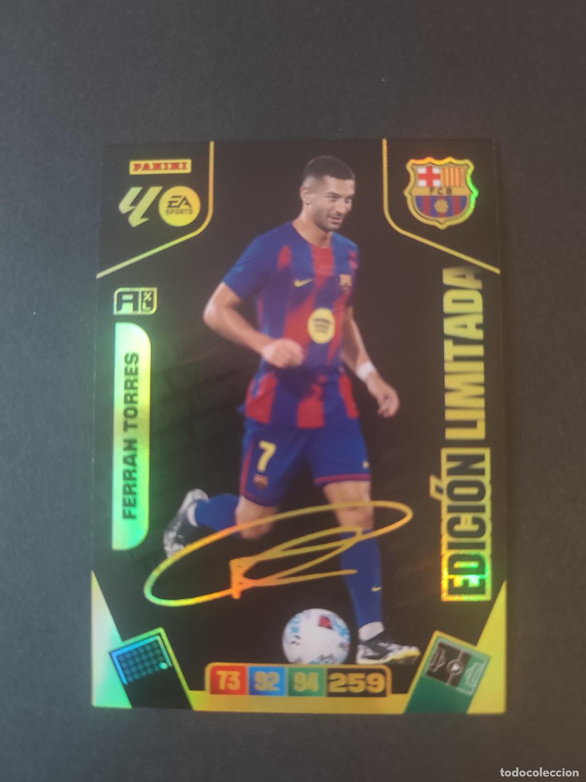 Fu&szlig;ball-Sticker: FERR&Aacute;N TORRES BARCELONA BAR&Ccedil;&Aacute; SOBRE PREMIUM EDICI&Oacute;N LIMITADA FIRMADA ADRENALYN 2025 2026 25 26