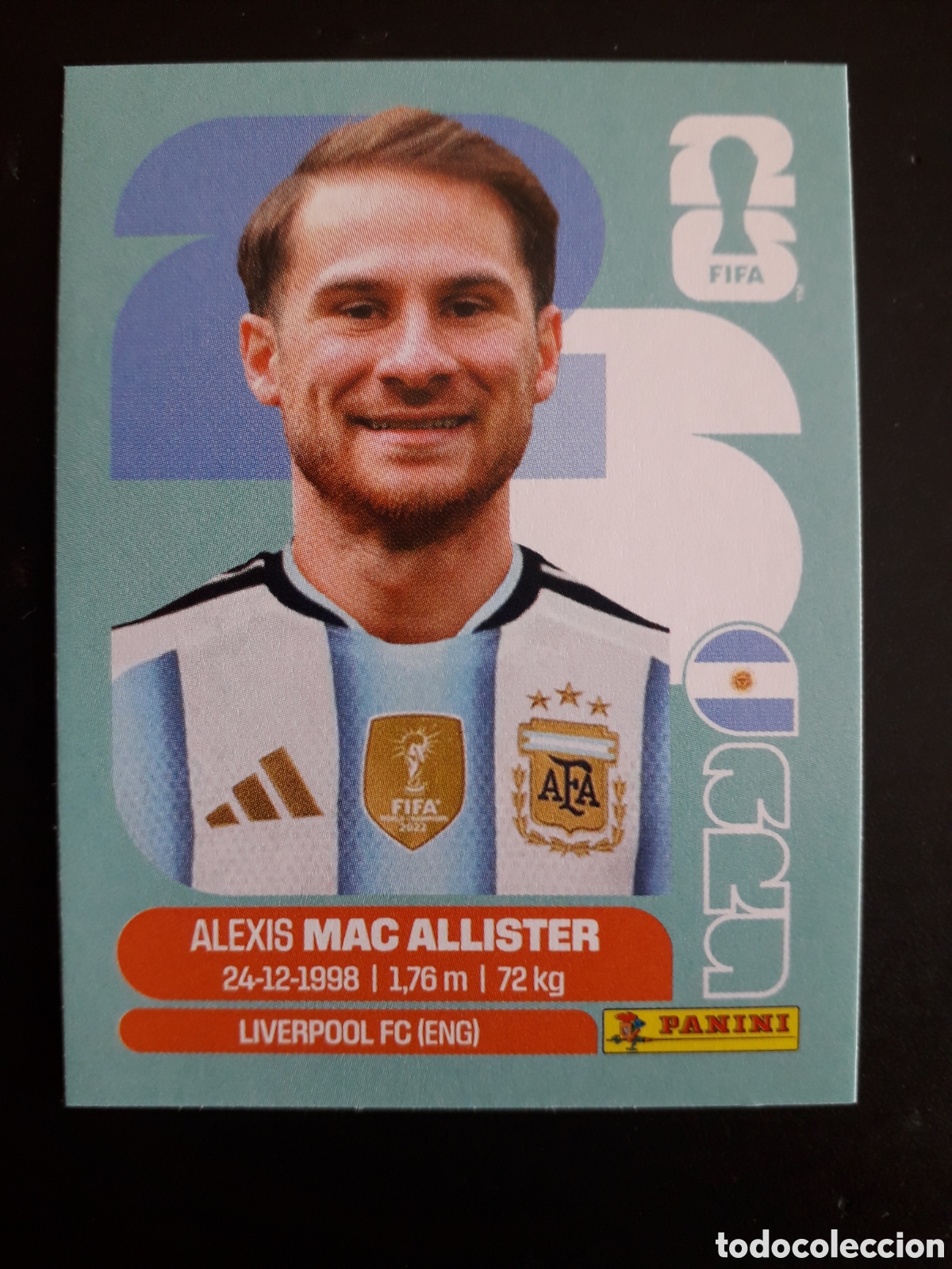 Fu&szlig;ball-Sticker: MAC ALLISTER ARGENTINA ARG 9 MUNDIAL F&Uacute;TBOL 2026 FIFA WORLD CUP PANINI SIN PEGAR PEDIDO M&Iacute;NIMO 3&euro;