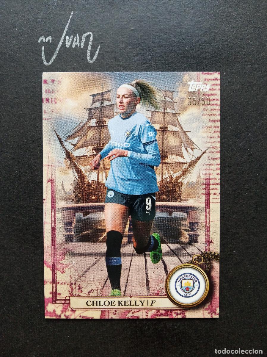 Football Stickers: NUMERADA A #/50 SAIL AWAY SA-9 CHLOE KELLY MANCHESTER CITY WOMEN ⚽ TOPPS &reg; BLUE MOON 2024 2025 24 25