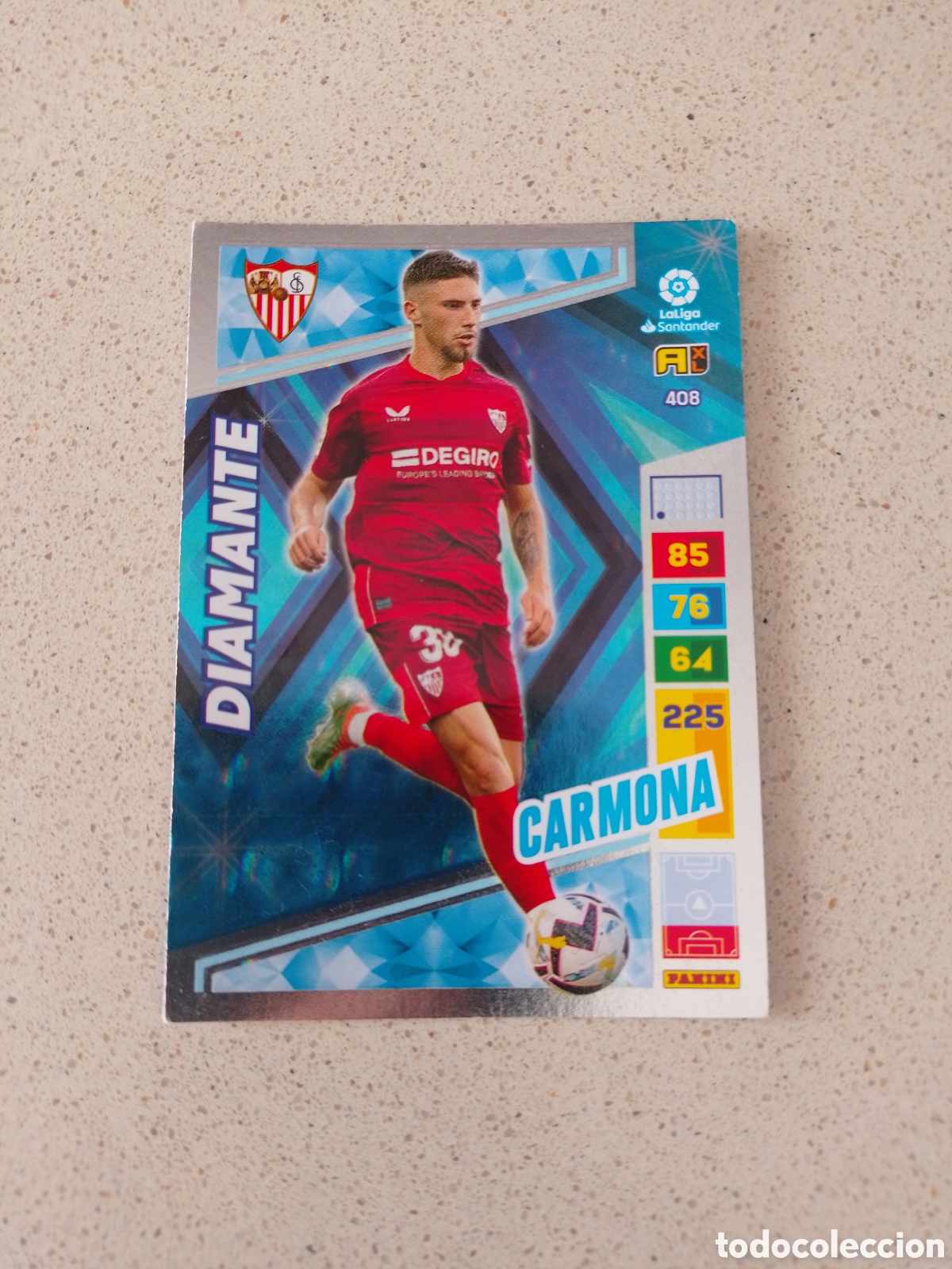 Cromos de F&uacute;tbol: CARTA 408 DIAMANTE CARMONA SEVILLA. ADRENALYN XL 22/23.