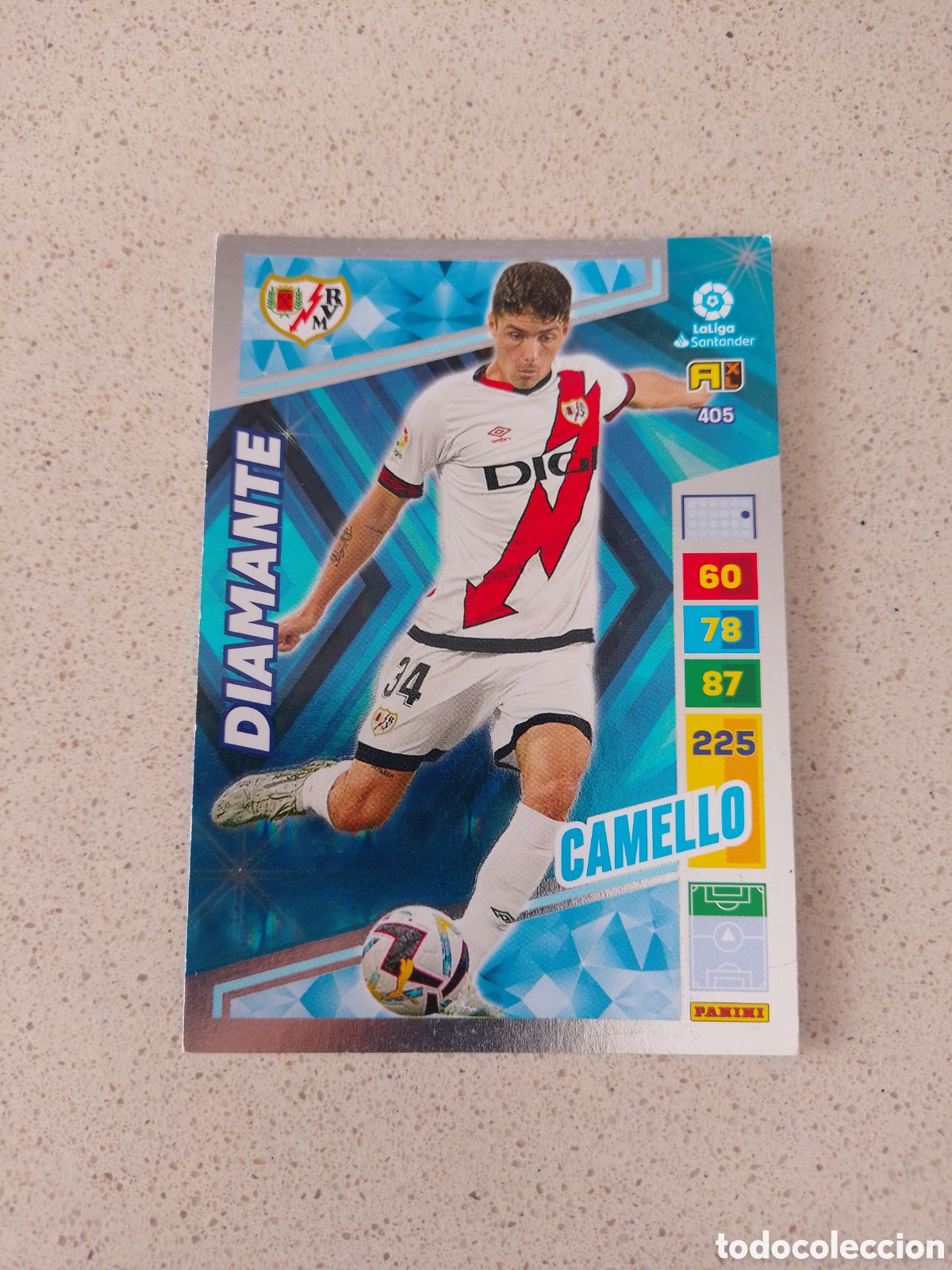 Cromos de F&uacute;tbol: CARTA 405 DIAMANTE CAMELLO RAYO VALLECANO. ADRENALYN XL 22/23.