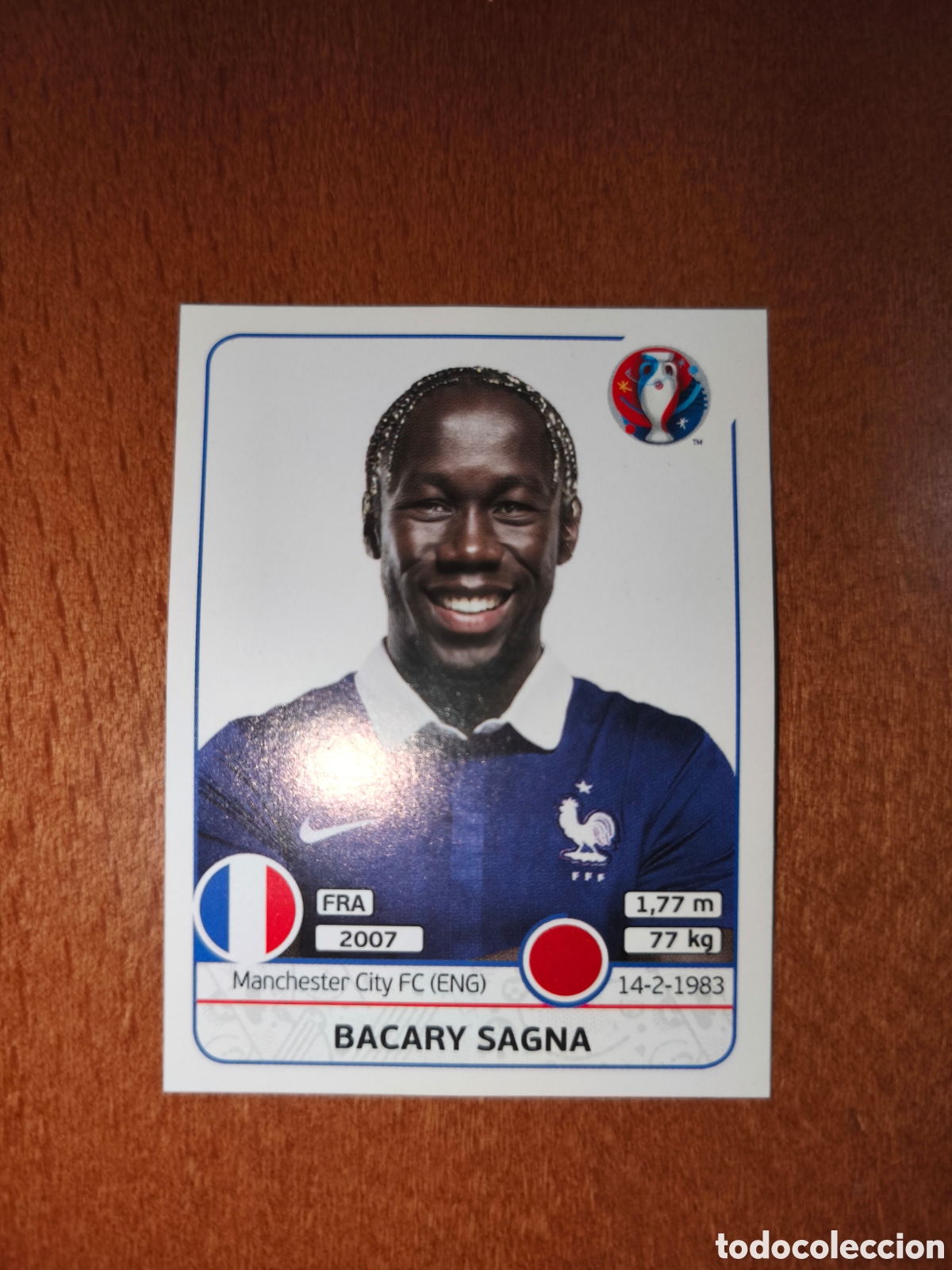 Cromos de F&uacute;tbol: Bacary Sagna n&deg;19 UEFA Euro 2016 Francia