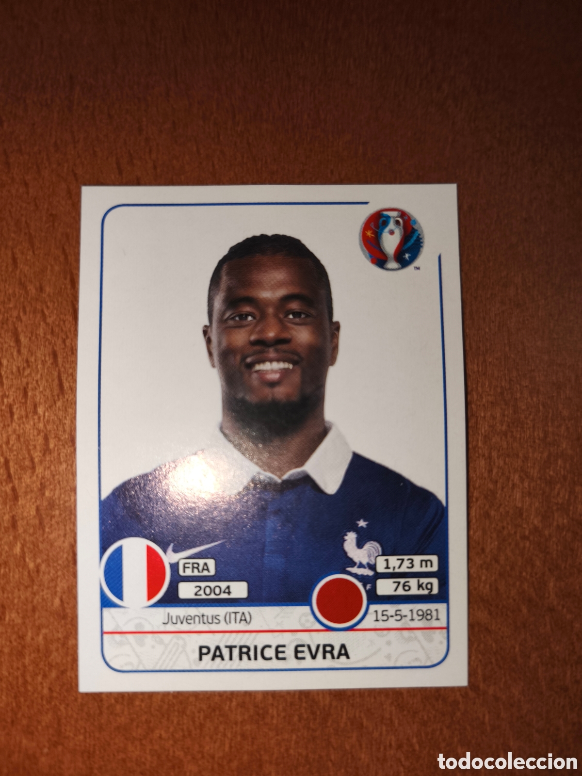 Cromos de F&uacute;tbol: Patrice Evra n&deg;22 UEFA Euro 2016 Francia