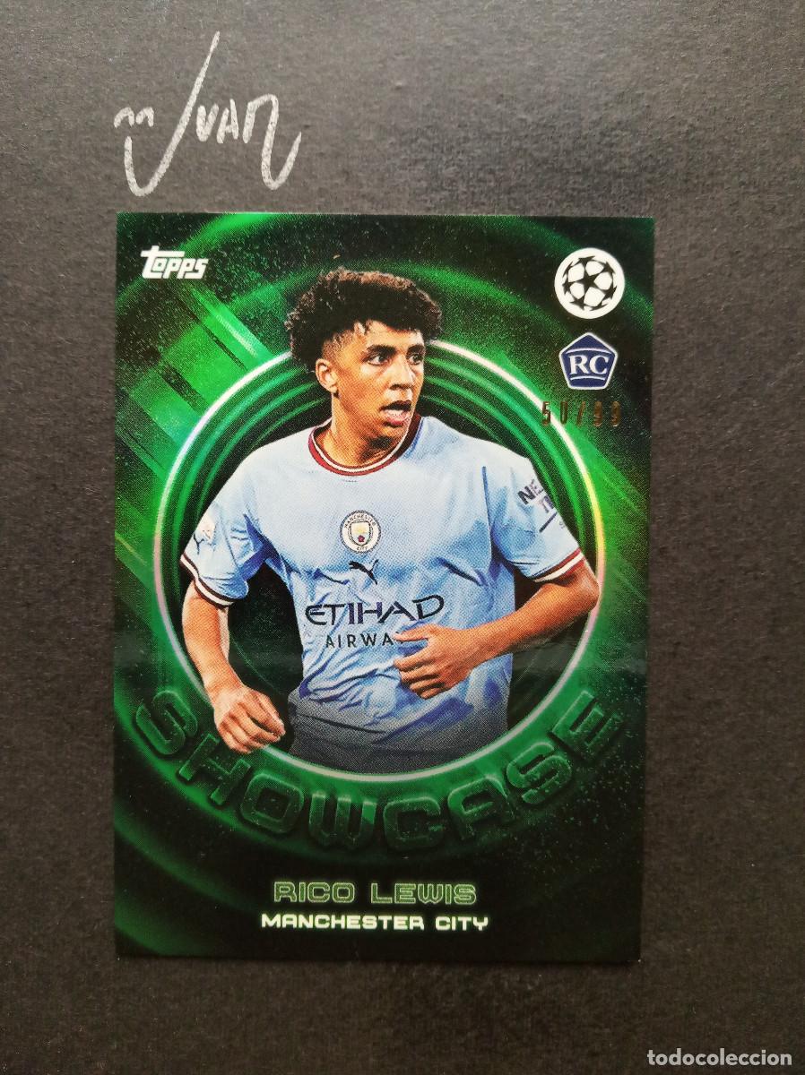 Cromos de F&uacute;tbol: NUMERADA A #/99 ROOKIE RICO LEWIS MANCHESTER CITY ⚽ TOPPS &reg; SHOWCASE 2022 2023 22 23 NUEVO