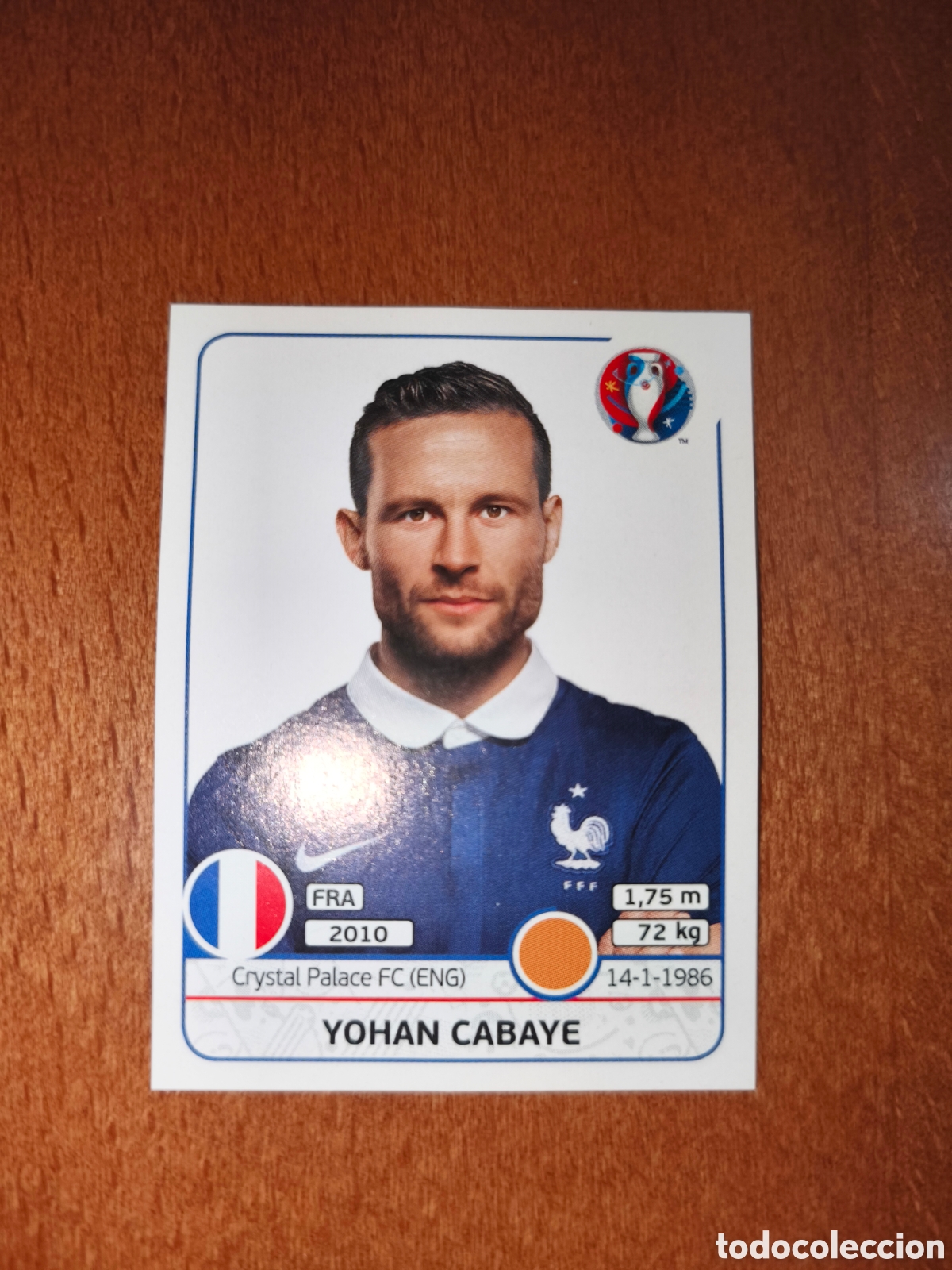 Cromos de F&uacute;tbol: Yohan Cabaye n&deg;29 UEFA Euro 2016 Francia
