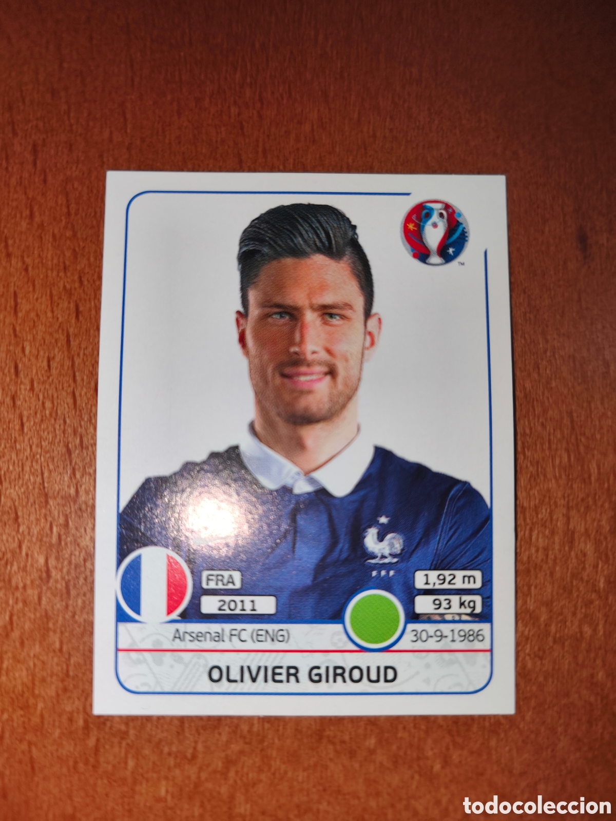 Cromos de F&uacute;tbol: Olivier Giroud n&deg;33 UEFA Euro 2016 Francia