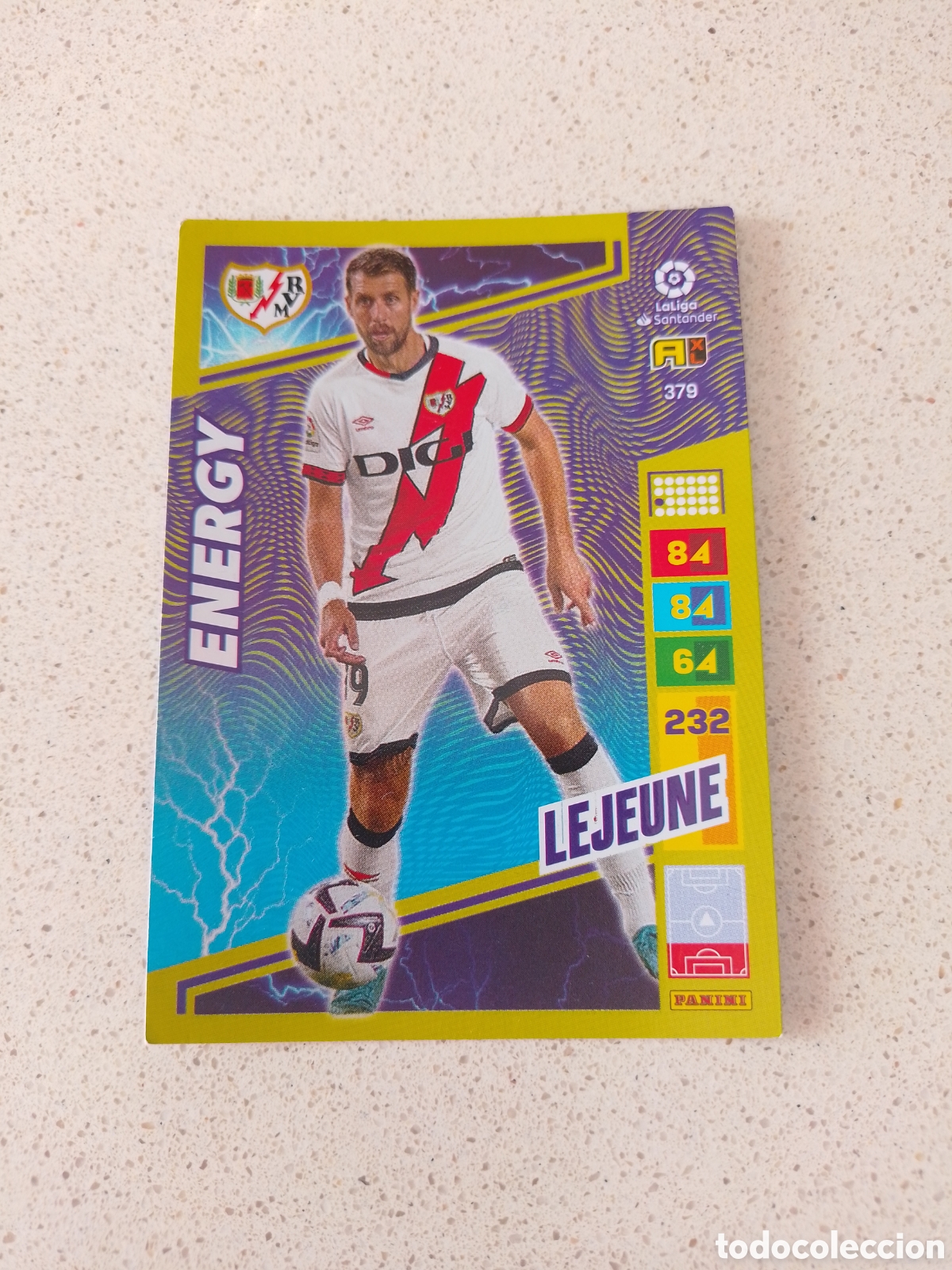Fu&szlig;ball-Sticker: CARTA 379 ENERGY LEJEUNE RAYO VALLECANO. ADRENALYN XL 22/23.